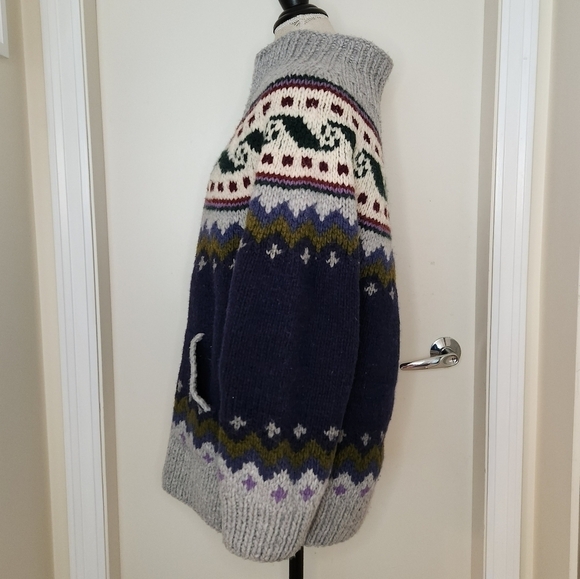 Vintage zipup alpaca sweater jacket - Picture 3 of 10